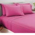 thumbnail image 1 of Fitted Sheet Hot Pink Stripe 100 Percent Cotton Super Soft 1-Piece Fitted Sheet with 12 Inch Inches Pocket Fitted Sheet 450TC (California King, Hot Pink), 1 of 2