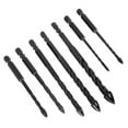 thumbnail image 3 of 7PCS Masonry Drill Bit Set Hex 4 Flute High Hardness Alloy Twist Cross Drill Bit Set with Storage Box, 3 of 22