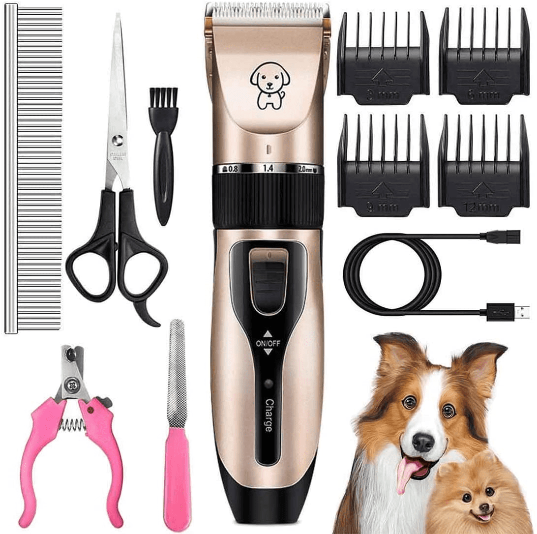 Dog Clippers, Low Noise Rechargeable Dog Trimmer Cordless