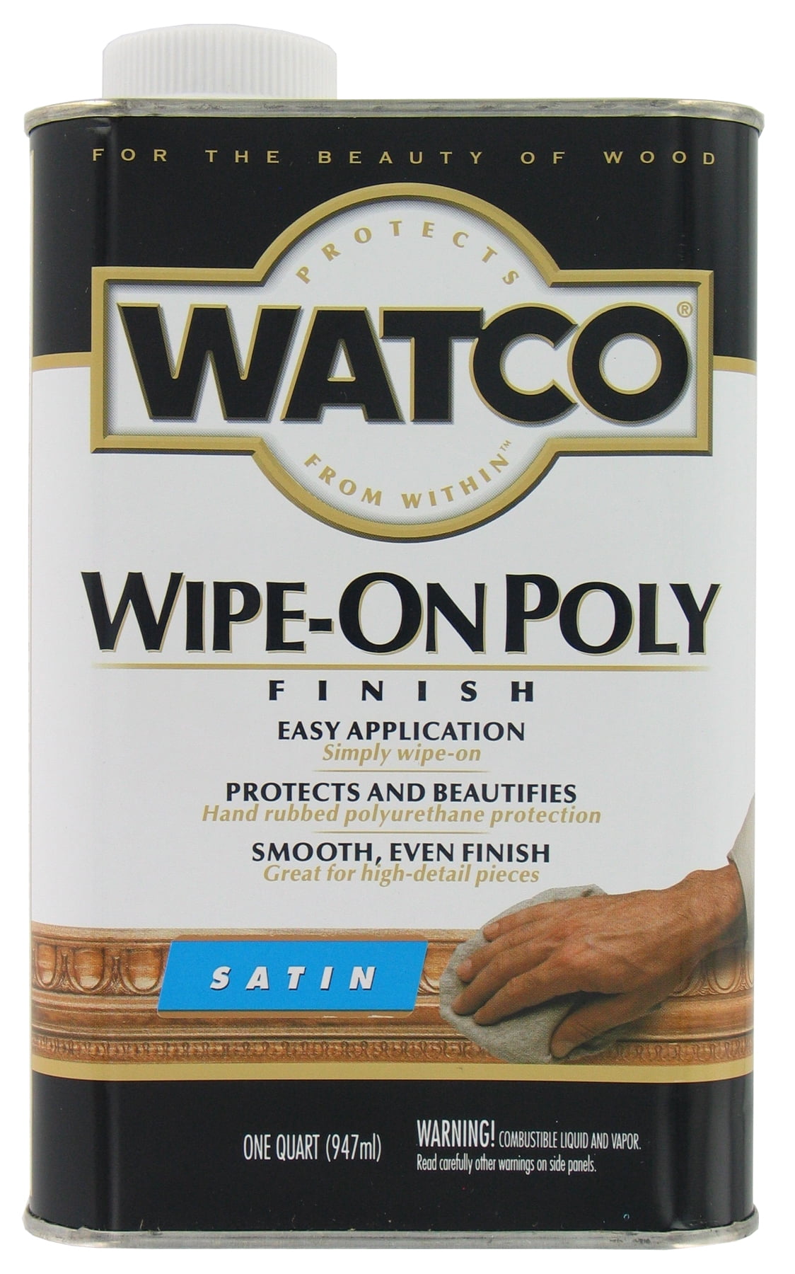 Watco Wipe On Poly Transparent Satin Clear WaterBased Urethane