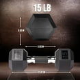 thumbnail image 3 of PRISP Rubber Encased Hex Dumbbell - Cast Iron Hand Weight for Home Gym, Exercise and Fitness with Rubber Grip; Sold Individually, 3 of 8
