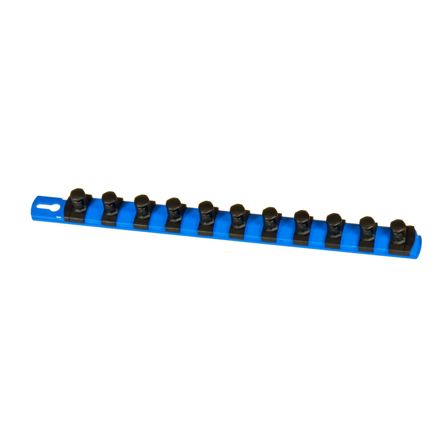 Ernst Manufacturing 8-Inch Magnetic Socket Organizer with 9 3/8-Inch Twist Lock Clips Blue 