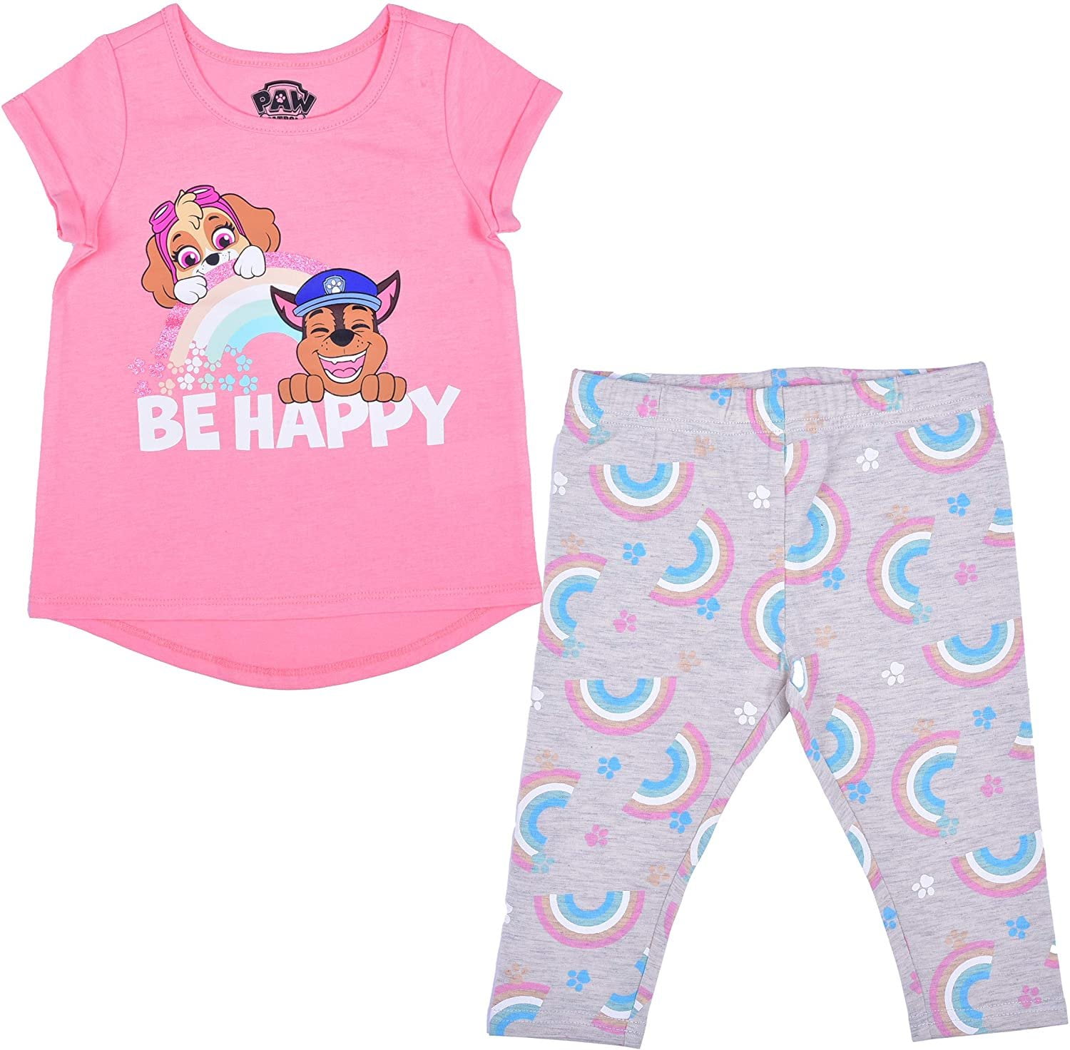 Paw Patrol Toddlers' Long Sleeve Shirts and Jog Pants Nickelodeon 4 Pack Jogger Set for Girls