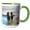 Green/White, variant on 3drose, an Image of Two Horses Running Along the Beach., 15oz Two-tone Black Mug