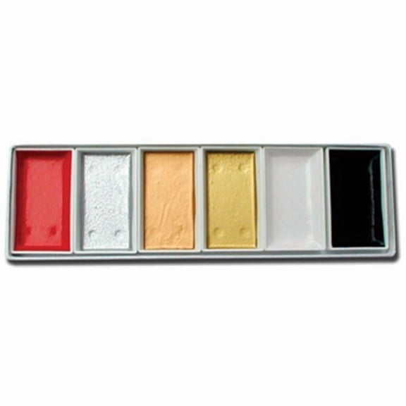 Yasutomo Traditional Japanese Watercolor Pans - Set of 6, Metallic Colors