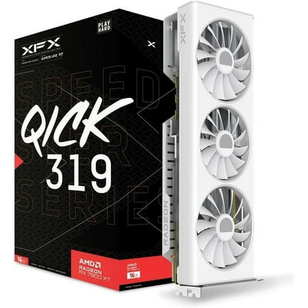 XFX AMD Radeon RX 7800 XT Speedster QICK 319 White Triple Fan 16GB GDDR6 PCIe 4.0 Graphics Card