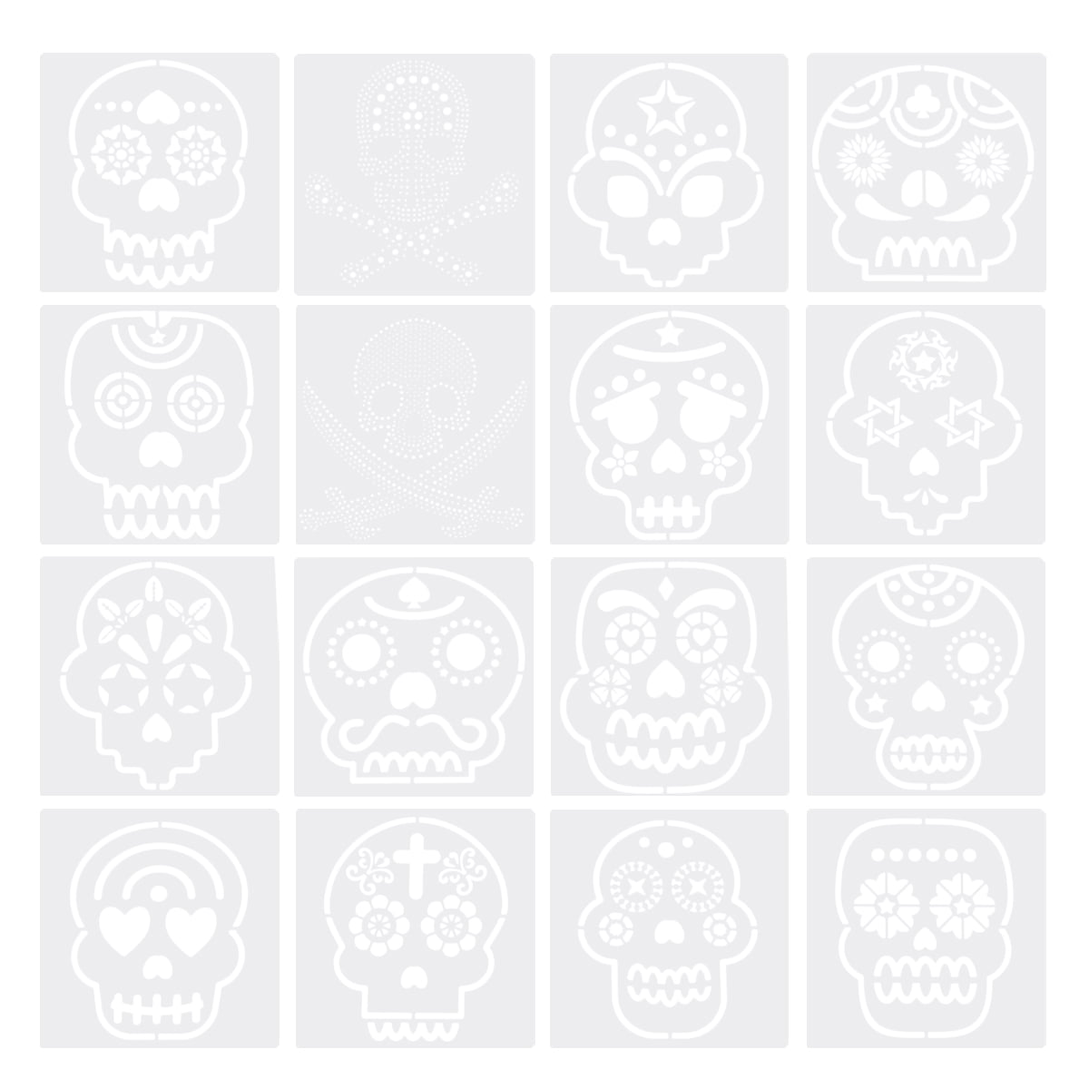 NUOLUX 1 Set of 16 Pcs Creative Painting Stencils Plastic Drawing Template Drawing Tool