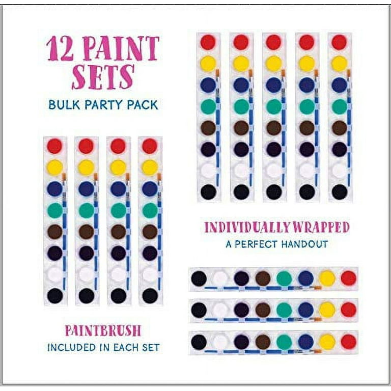 Neliblu Watercolor Paint Set For Kids - Bulk Set Of 12 - Washable