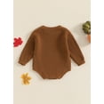 thumbnail image 3 of Caoirhny Baby Sweaters Romper Letter Embroidered Long Sleeve Round Neck Ribbed Knitted Pullover Jumpsuits, 3 of 6