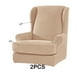 thumbnail image 3 of Bewildely 2 pack/lote funda elástica para sillón orejero suave y elástica para ajustar fundas protectoras para sofá Decoración del hogar caqui, 3 of 6