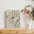 thumbnail image 3 of White Textured Flower Canvas Wall Art, Neutral Floral Abstract Print, Modern Minimalist Flower Artwork, Black and White Botanical Wall Decor for Living Room Bedroom, 3 of 7