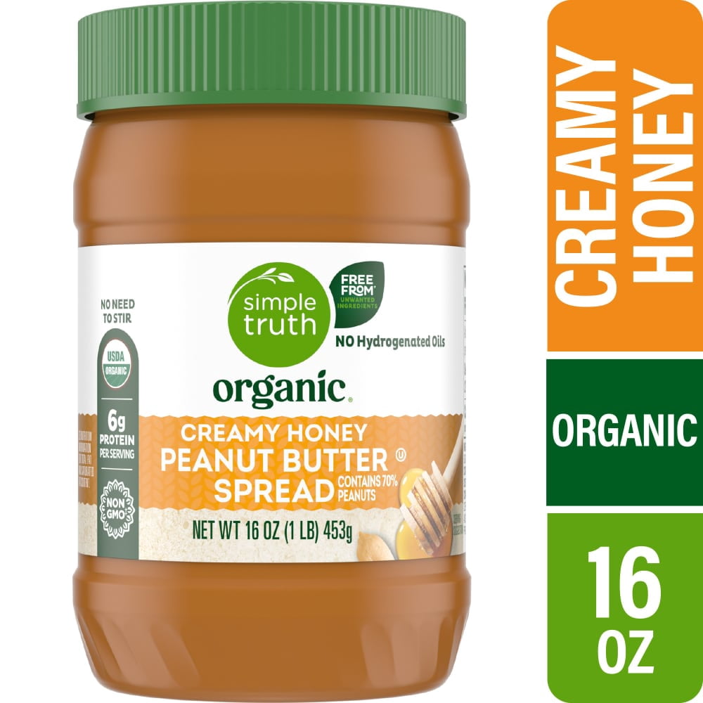 Simple Truth No Stir Creamy Honey Peanut Butter Spread 16 oz - 5 Pack