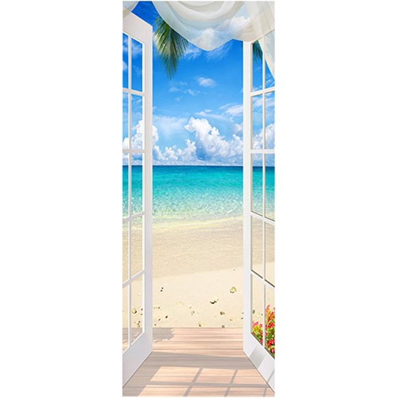3D Door Mural Door Sticker Door Mural Peel and Stick Removable Self Adhesive Wall Decal Removable Door Art Decor Wallpaper for Home Decorations (Type 7)