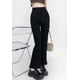 thumbnail image 1 of Vaqueros acampanados para mujer, lisos, ajustados, hasta los tobillos, estilo coreano, elásticos, de cintura alta, elegantes, para oficina, sencillos, combinables, para primavera y verano., 1 of 6
