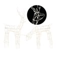 thumbnail image 3 of Holiday Time 2-Piece Lighted White Wire Deer Set Outdoor Decor, with 140 LED Lights, 3 of 4