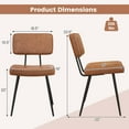 thumbnail image 3 of Costway Dining Chairs Set of 2 with PU Leather Cover Filled Sponge Waterfall Seats Brown, 3 of 9