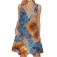 thumbnail image 2 of Viikei Plus Size Summer Maxi Dress for Women,Comfortable Short Sleeve Dress,Women's Printed Lace Sleeveless Pocket V-Neck Dress Multicolor XL, 2 of 5