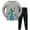 Grey, variant on QUOTAY Boys Pajamas Children‘s Long Sleeve Cartoon Print Casual Loose Pajamas and Pants Set for Boys and Girls Grey,3-4 Years