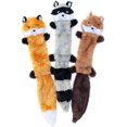 thumbnail image 1 of Pet Dog Toy Plush Bite Molar Toy, Fox, Raccoon and Squirrel, 3-Pack, 1 of 3