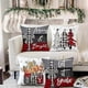 thumbnail image 3 of 45x45 cm Christmas Cushion Covers Merry Christmas Joy Xmas Trees Red and Black Decorative Winter Holiday Cushion Case Decoration for Coach Sofa Set of, 3 of 4