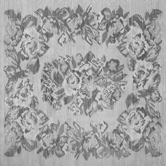 Ahgly Company Indoor Square Medallion Gray French Area Rugs, 3' Square