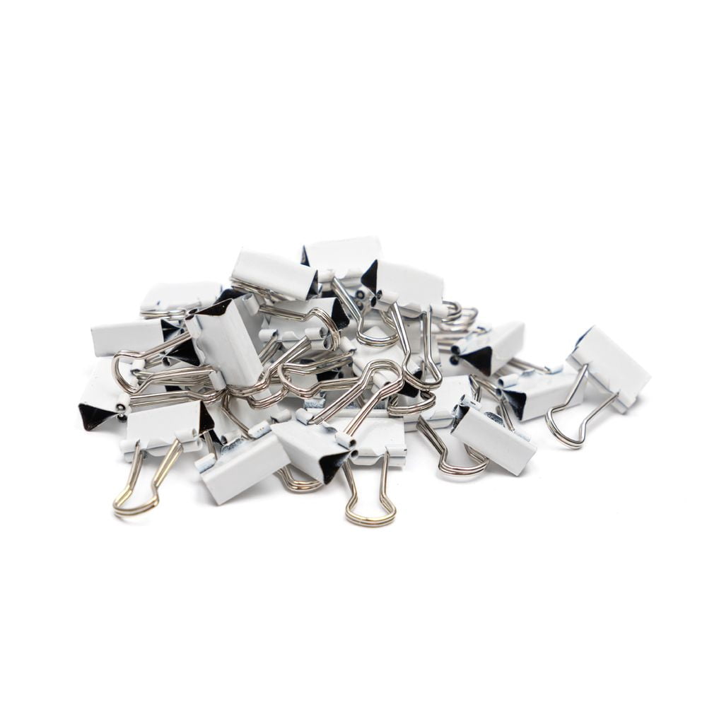 JAM Paper Colorful Binder Clips, Extra Small, 3/5 inch (15 mm), White, 30/Pack