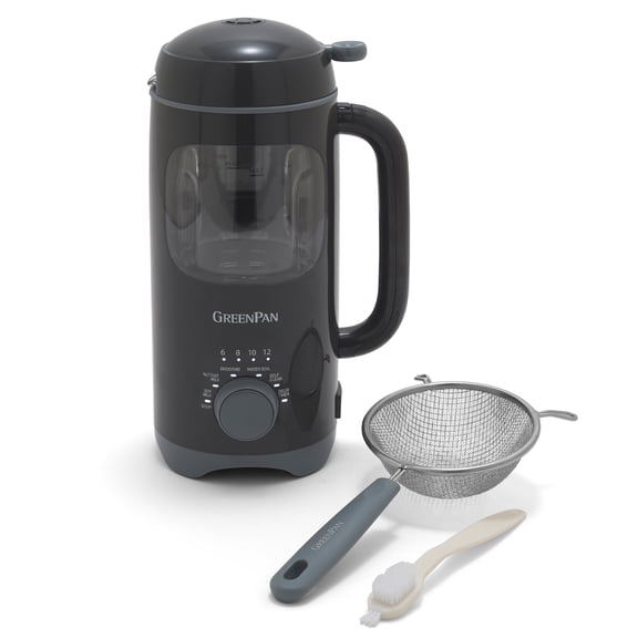 GreenPan Nut Milk Maker, 15-in-1 Homemade Soy, Almond, Oat, Coconut, Non-Dairy, Graphite
