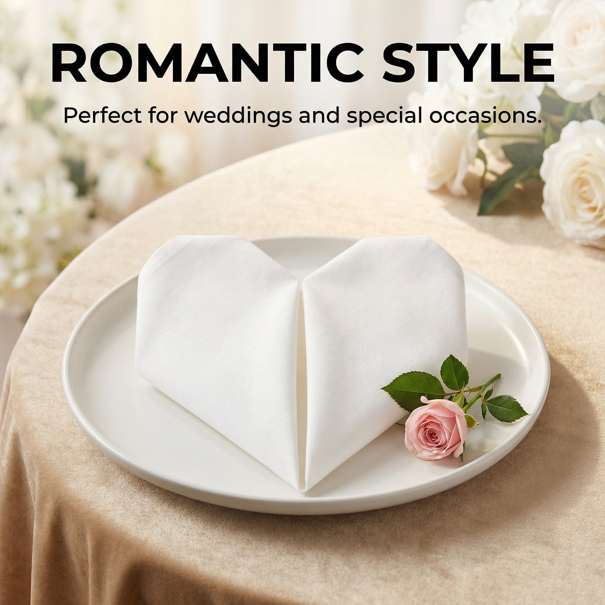 Unique Bargains 6Pcs Polyester Reusable Cloth Napkins White 16x16inch
