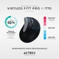 thumbnail image 4 of Mouse Ergonomico ACTECK VIRTUOS FITT PRO MI770 1600dpi Inalambrico 8 botones Negro AC-936200 Acteck AC-936200, 4 of 7