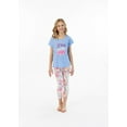 thumbnail image 2 of Sleep On It Girls Blossoming Dreams 2-Piece Capri Legging Pajama Sleep Set - Blue, L(14/16), 2 of 5