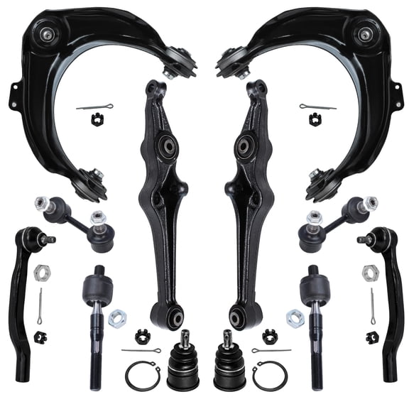 Detroit Axle - Front 12pc Control Arms Kit for 1998-2002 Honda Accord 3.0L, 4 Control Arms 2 Ball Joints 4 Tie Rods 2 Sway Bars 1998 1999 2000 2001 2002 Replacement