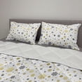 thumbnail image 2 of Christmas Comforter & Sham Bedding Set, Snowy Winter Concept Art with Holiday Theme Color Spots and Snowflakes, 3 pcs Duvet Set Microfiber Filling Quilt, 5 Sizes, Grey Yellow White, by Ambesonne, 2 of 4