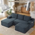 thumbnail image 4 of ODUWA 96" U-Shaped Modular Sectional Sofa with Ottoman,No Assembly Required,Deep Seat Corduroy Cloud Couch for Living Room & Bedroom,Dark Gray, 4 of 9