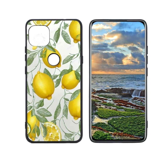 Compatible with Motorola G 5G Phone Case, Lemon-Fruits-176 Case Men Women, Flexible Silicone Shockproof Case for Motorola G 5G