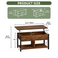 thumbnail image 2 of Uforic Coffee Table with Storage, Lift-Top Wooden Center Table for Home & Office, Rustic Brown, 2 of 9