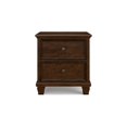 thumbnail image 2 of Benjara BM328175 Reno Nightstand - 2 Drawers - Nickel Round Knobs - Rich Brown Solid Wood, 2 of 5