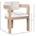 thumbnail image 3 of Meridian Furniture Sacha Cream Velvet Dining Chair, Set of 2, 3 of 9