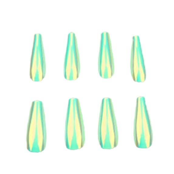 Dazzling Green Press-on Nails Lightweight Charming Fake Nails for Nail Art Decoration Use Glue Models