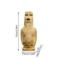 thumbnail image 2 of Easter Island Moai Statue Handmade Craft Ornament, Greek Artisan-Made Natural No Chemical Additives, Home Decoration Study Tea Pet Figurine Gift For Easter Birthdays, 2 of 5