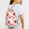 thumbnail image 6 of XMXT Waterproof Gym Bag, Red Christmas Box Print Drawstring Backpack for Men, s, 6 of 8