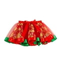 thumbnail image 4 of Odeerbi Kids Girls Layered Tutu Skirt Christmas Tulle Dance Skirts Toddler Baby Cute Christmas Net Yarn Princess Skirt Multi-color Skirt Bow Hairpin Suit Green 9-10 Years, 4 of 8