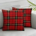 thumbnail image 3 of PIKWEEK  Christmas Scottish Tartan Plaid Throw Pillow Covers Farmhouse Classic Decorative Square Cushion Cases for Home Decor Sofa Couch  , Various Sizes, Set of 2 White, 3 of 7