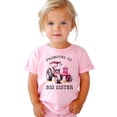 thumbnail image 4 of Promoted to Big Sister Pink Tractor Shirt for Girls Farm Sibling Reveal Pregnancy Announcement Tee Pink Shirt 18 Months, 4 of 7