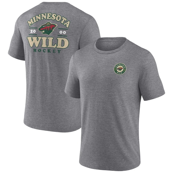 Men's Heather Gray Minnesota Wild Winger Tri-Blend T-Shirt