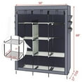 thumbnail image 7 of 69" Tall Fabric Wardrobe Closet with 9 Shelves, Non-Woven Dustproof Cover & Metal Frame, Portable Clothes Storage Organizer, Gray, 7 of 7