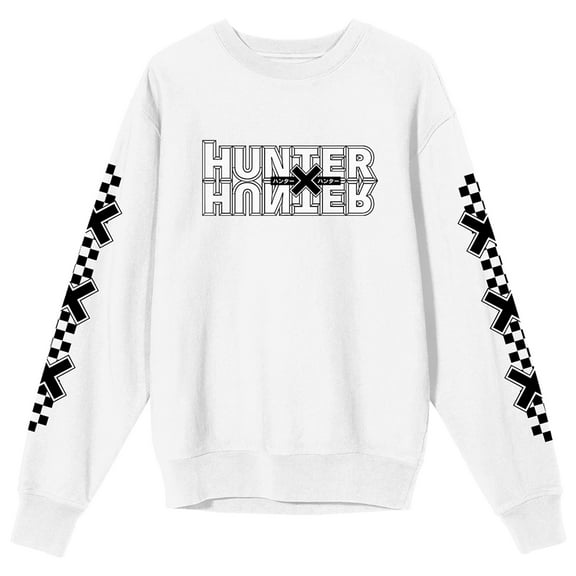 Hunter X Hunter Gon & Killua Character Art Crew Neck Long Sleeve White Adult Sweatshirt-Medium