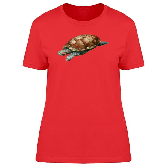 Red-Eared Slider Watercolor T-Shirt Women -Image by Shutterstock, Female Medium
