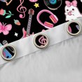thumbnail image 4 of Manfei Cartoon Girls Music Blackout Curtains,Musical Instruments Guitar Curtains Pack of 2 (38x45 Each),3D Heart Diamond Print Window Curtains For Kids Girl,Breathable Home Decor, 4 of 6