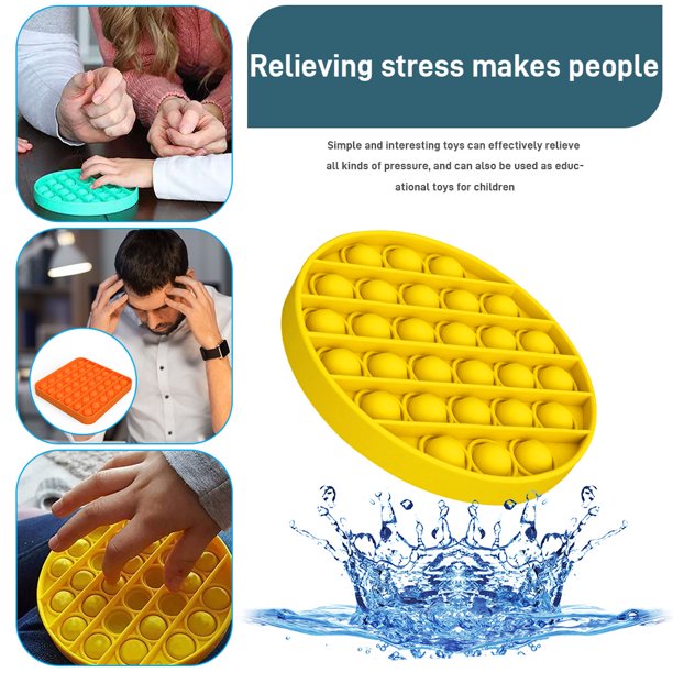 New Push Pop Bubble Sensory Fidget Toy Autism Special Needs Silent Classroom Round Yellow Walmart Com Walmart Com