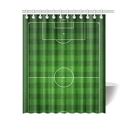 MKHERT Football Field Court Floor Plan Polyester Fabric Bathroom Shower Curtain 60x72 (Best Bathroom Floor Plans)
